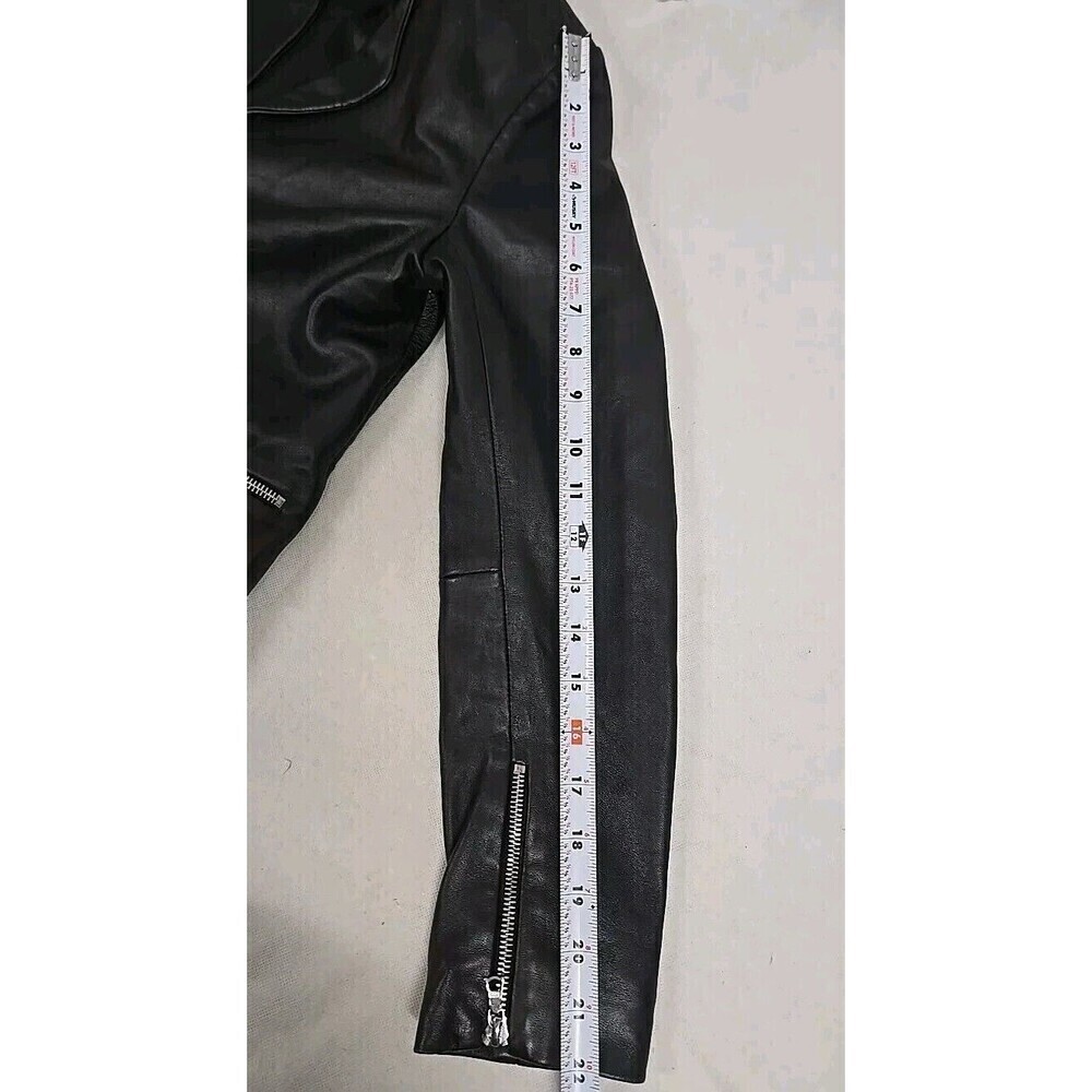 SANDRO PARIS Moto Jacket Lamb Leather‎ Black Women’s Size 1 /US Size 4 SMALL - Picture 11 of 12